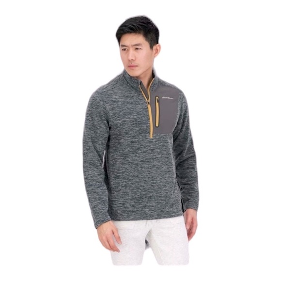 Eddie Bauer Adult Grey Heather Quarter Zip Pullover Athletic Mens XL - Picture 1 of 9